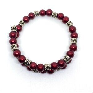Red and Silver Adjustable Wrap Bracelet